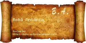 Bekő Antónia névjegykártya
